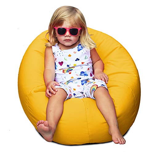 rucomfy Bean Bags Indoor/Outdoor Small Kids Bean Bag (Yellow)