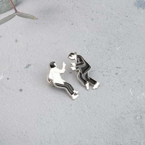 Image of SEIRAA Dancing Enamel Pin Retro Movie Inspired Brooch Movie Lover Jewellery Gift Idea