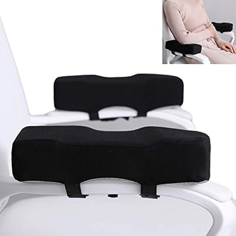 EcoLifeDay Chair Extra Thick Ergonomic armrest Cushions Elbow Pillow Pressure Relief Office Chair Gaming Chair armrest with Memory Foam armrest Pads 2-Piece Set of Chair Cover