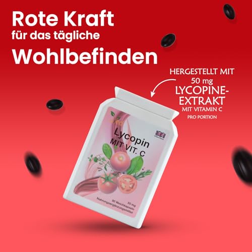 Ved Lycopin-Ergänzungsmittel unterstützt den Energiehaushalt, gentechnikfrei, hoher Lycopin-Gehalt, 50 mg x 180 Kapseln (2er-Pack)