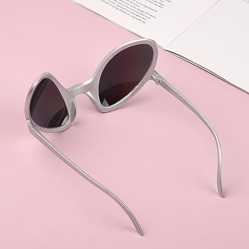 Lezevn 5 Pieces Alien Accessory Alien Ball Boppers Headband Silver Long Gloves Earrings Glasses Necklace Alien Cosplay Costume Accessories - Image 4