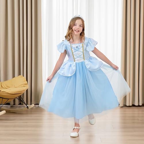 Disfraz de Princesa Azul para Niñas 5-6 Años miniatura 2