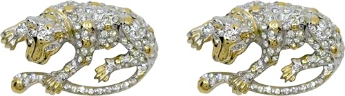 Image of Set of 2 Brooch Lapel Pins With Rhinestones
