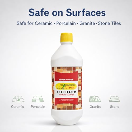 Image of Ecoclean Tiles Cleaning Liquid Strong 500ML for Home and Bathroom | Wall Tiles Cleaning Solution, Hard Water Stain Remover, Citrus Smell, Grout Cleaner, Ceramic & Vitrified Tiles