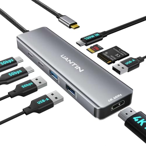 Hub USB C 9 en 1 UANTIN idéal pour le télétravail et les présentations