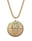 amulett sonnenuhr Einseitig gravierter Anhänger. Schlüssel der Solomon Seal Thema Halskette.