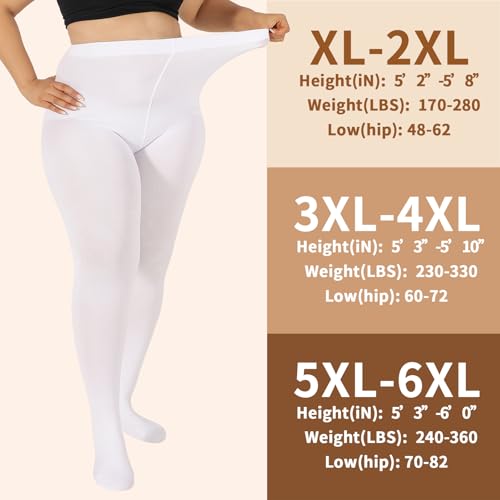 Image of DancMolly Plus Size Fleece Lined Tights Winter Warm Womens Tights, High Waisted Opaque Pantyhose