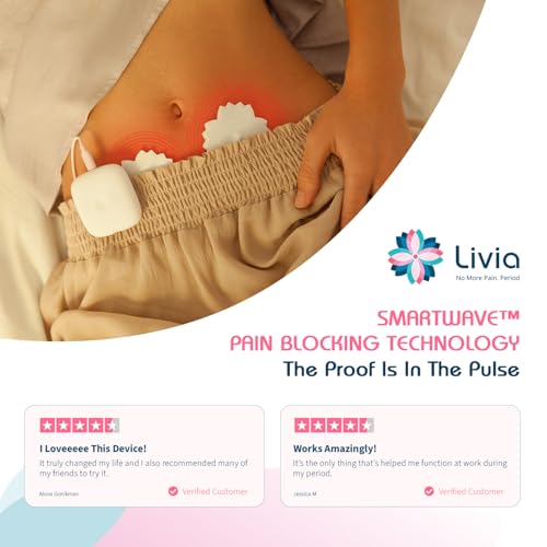 Livia Menstrual Pain Relief Device, Blue - Green - Period Pain Off Switch - Portable and Travel-Ready with Stick-on Gel Pads for Cramps - Rechargeable, 12-Hour Battery Life - Complete Kit - Thumbnail 3