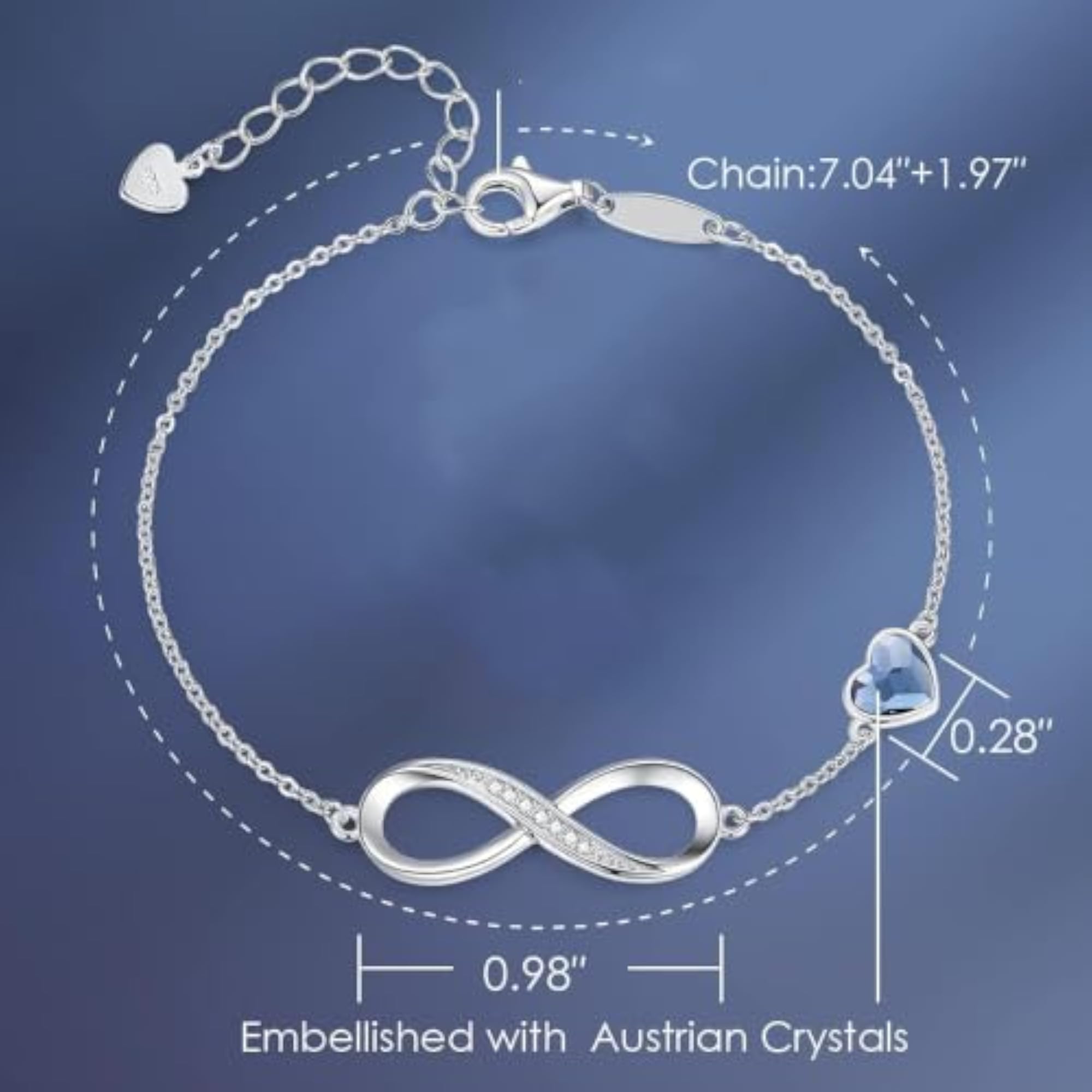 Women's Celebrity Inspired Crystal Heart Bracelet