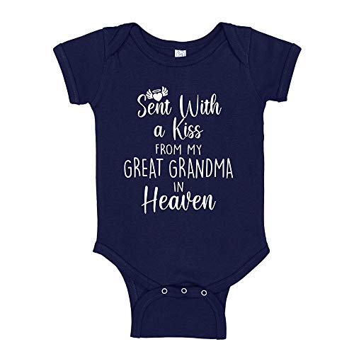 Image of Sent with A Kiss from My Great Grandma in Heaven Baby Bodysuit Infant One Piece