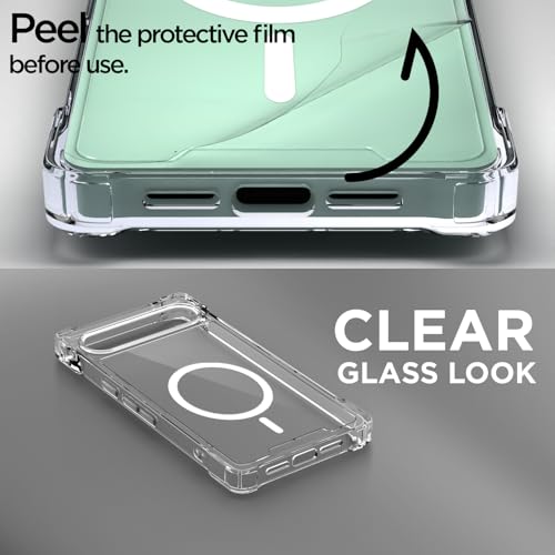 Image of Amazon Basics Back Cover for Google Pixel 6A 5G Mag-Safe Shockproof PC + TPU Protective Case Magnetic Support Bumper Case (Transparent Mag-Safe)