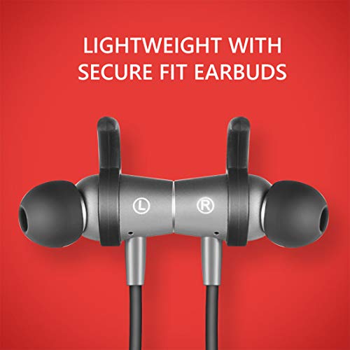 Image of Leevo Dance Wireless Neckband Earphones with Super-Fast Charging, Magnetic Ear-Tips and a Mesmerizing Sound Quality (Steel Grey)