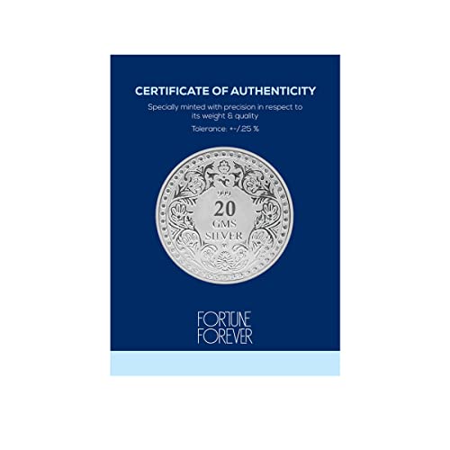 Image of FORTUNE FOREVER Pure Silver Queen Victoria BIS Hallmarked Round Coin Chandi Sikka with Blister Card Perfect for Gifting Investment Diwali Dhanteras (999 Purity)
