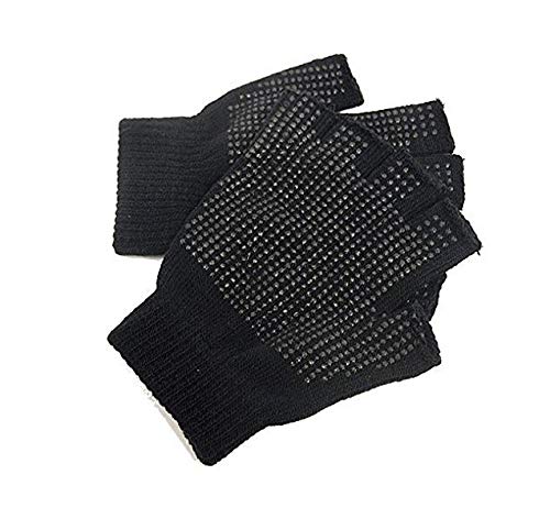 AKORDAKORD 2 Pairs Unisex Fingerless Gripper Gloves – One Size Stretch Knit with Rubber Palm Grip for Men & Women