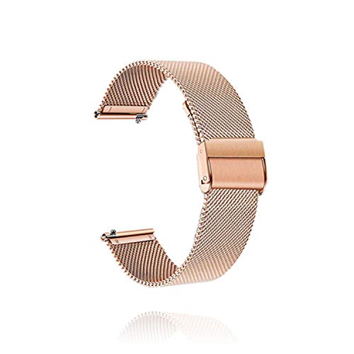 Bracelet Montre À Dégagement Rapide, Bracelet Montre en Métal Tissé en Maille avec Fermoir pour Hommes Et Femmes, Bracelet Universel pour Montres (Couleur : Or Rose, Taille : 16MM) Cover