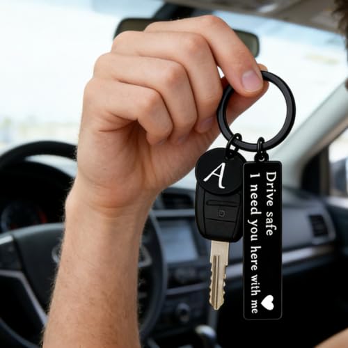 Image of drive safe keychain for him key rings for her men boyfriend