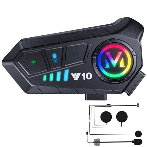 WNJACO Motorcycle Helmet Bluetooth Headset,...