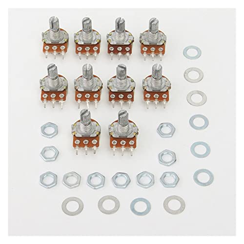 Potentiomètre Linéaire B2K WH148 rotatif avec arbre de 15mm et écrous pour circuit