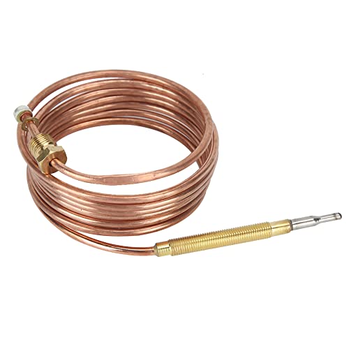 Kit Termocoppia a Gas, Kit Termocoppia Per Stufa a Gas Dispositivo di Protezione del Riscaldatore Sonda di Rilevamento della Temperatura con Dado Adattatore(1500mm)