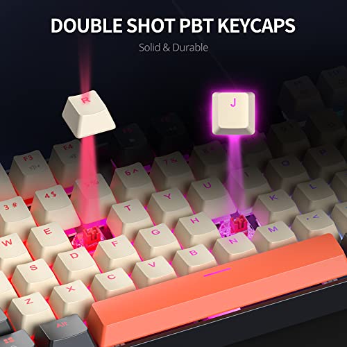 Image of Fogruaden RGB Wired 75% Percent Mechanical Keyboard with Red Switch TKL Mechanical Keyboard 75 Percent, 87 Keys NKRO Compact Gaming Keyboard 75% for Win /Mac Laptop PC Gamer (Carbon /87)