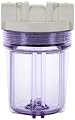 Hydronix HX-HF3-5CLWH12 5" Housing Rib Cap for RO & Filtration Systems, 1/2" Ports, 1 Count (Pack of 1), Clear/White