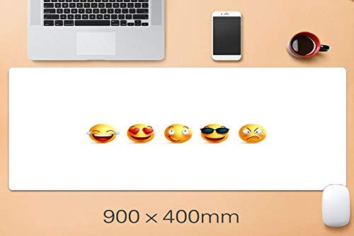 QWE Alfombrilla de ratón Juego Mouse Pad Emoticon Emoji Mouse Pad Oversized Girls Esports Mouse Pad Decorativo Alfombrilla para computadora