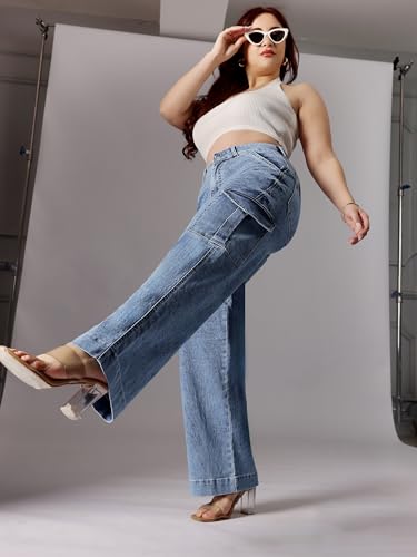 Image of Miss Chase A+ Women's Bootcut High Rise Regular Length Stretchable Denim Jeans