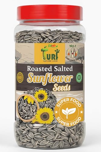 Image of Turf Fresh Roasted Salted Jumbo Sunflower Seeds,Surajmukhi Beej - The Ultimate Superfood Snack! A+ GRADE SEEDS Healthy Snacks (600G BeejDhamaka)