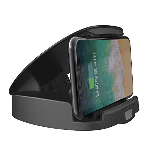 Wireless Charging Car Mount,Automatic Clamping 10W Qi Fast Charging Cell Phone Mount,Strong Adsorption Nano Silica Gel Car Pad Stand for Mobile Compatible with iPhone/Samsung/Android.(Black)