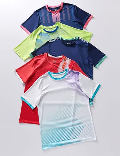 Image of 5 Pack Men's Active Quick Dry Crew Neck T Shirts | Athletic Running Gym Workout Short Sleeve Tee Tops Bulk