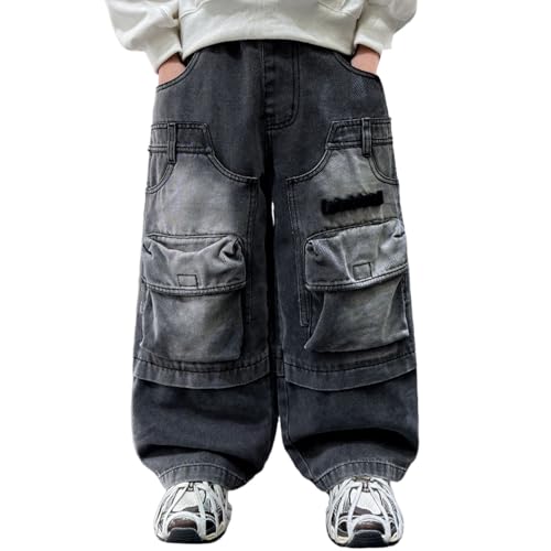 Jean baggy garçon à jambes larges idéal pour l'école et le skate