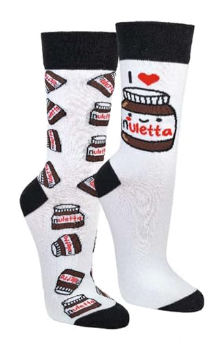 krautwear Herren Damen 2 Paar Lustige Bunte Gemusterte Fun Sneaker Socken Witzige Strümpfe Baumwolle (42-47, Nuletta)