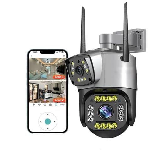 Image of Dr Vision 6MP Smart WiFi Dual Lens Outdoor PTZ CCTV Camera | 360 View | Full HD | Color Night Vision | Two Way Audio | Wireless Home Security Camera with Mobile App V380 Pro (Dual Lens PTZ)