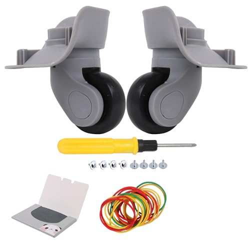 Bstinay W041 2 Pieces Left Right Swivel Luggage Replacement Wheels DIY Suitcase Caster w/Screws Grey