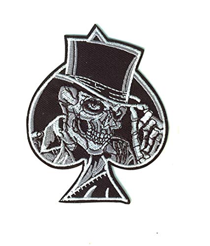 SET PRODUCTS Patch Thermocollant Tête de Mort As de Pïque - Iron Patches Biker à appliquer au Fer à Repasser ou à Coudre pour la Customisation de Vos...