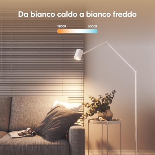 Lampada LED opaca GU10, 3 lampadine RGBCW dimmerabili, 16 milioni di colori, 400 lumen, controllo vocale WiFi Bluetooth (Compatible con Alexa, Apple), decor soggiorno e camera da letto - Illuminazione - Immagine 5