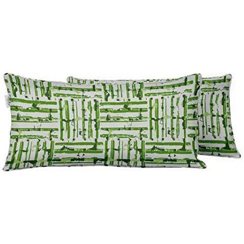 Vargottam Indoor/Outdoor Polyester Fabric Lumbar Pillow Cover With Insert, All-Weather Waterproof Rectangular Cushion for Patio Furniture, 12" x 18" Set of 2 - Abstracts-73 Cover