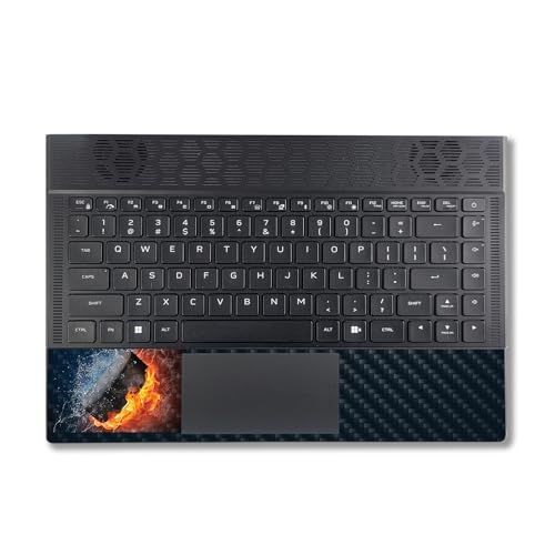 Image of MightySkins Carbon Fiber Skin Compatible with Alienware X14 R2 (2023) Full Wrap Kit - Hockey Fire | Protective, Durable Textured Carbon Fiber Finish | Easy to Apply & Change Styles | Made in The USA