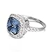 Yoursfs Blue Halo Silver Engagement Rings for Women Big Fashion Statement Sapphire Rings Size 9.5