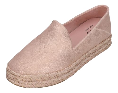 Image of TOMS - Womens Carolina Espadrille, Color Pale Rose Metallic Suede, Size: 9.5 B(M) US