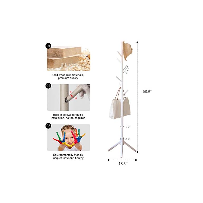 OGCAU Sturdy Coat Rack Freestanding,Heavy Duty Coat Hanger Stand Tree