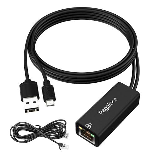 Pagaloce Ethernet Adapter for Fire TV Stick Micro USB to RJ45 Ethernet Adapter Compatible with Fire TV Stick 2/3/4K/4K Max Chromecast Ultraone RJ45 Cable Included