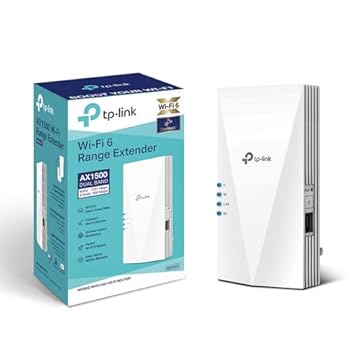 TP-Link Ripetitore WiFi 6 RE500X, Amplificatore Dual Band AX1500Mbps, Extender WiFi Potente, Access Point, 1 Porta Gigabit Ethernet, Compatibile con Tutti i Box Internet