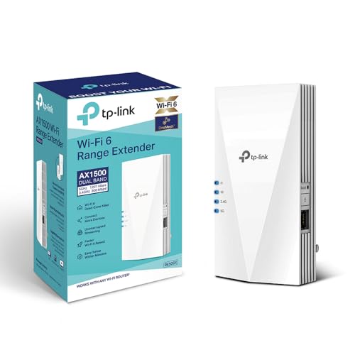 TP-Link Ripetitore WiFi 6 RE500X, Amplificatore Dual Band AX1500Mbps, Extender WiFi Potente, Access Point, 1 Porta Gigabit Ethernet, Compatibile con T