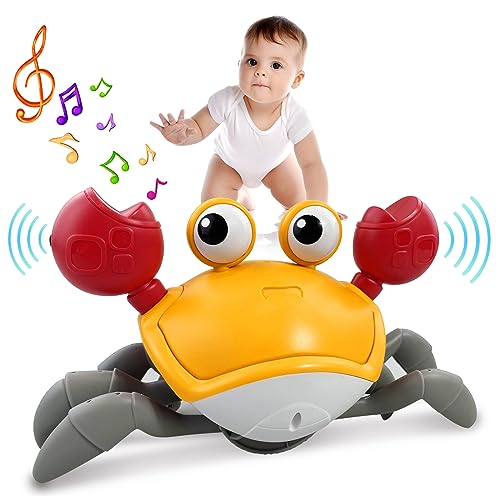 Image of YYDeek Crawling Crab Baby Toy, Walking & Moving Crab Baby Toy, Tummy Time Toys for Babies, Interactive Toy for Infant Development, Gifts for 3 4 5 6 7 8 9 10 11 12 Boy Girl