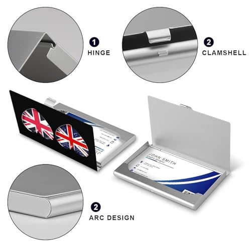 UK Great Britain Heart Flag Business Card Case Pocket Card Holder Slim Card Wallet for Men Women4