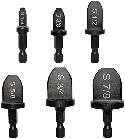 6 Pcs Copper Swaging Tool HVAC, Air Conditioner Copper Pipe Swaging Tool with 1/4" 3/8" 1/2" 5/8" 3/4" 7/8" Tube Expander Drill Bit Repairing Set (6 Pcs)