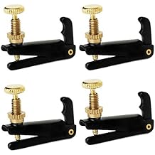 Jiayouy 4Pcs Violin Fine Tuners 3/4-4/4 String Adjuster Fine Tuner Violin Parts Black