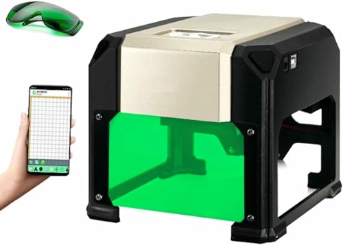 LYJYUJIE Grabador láser con Control por aplicación de computadora o teléfono móvil, Kits de máquina de Grabado láser portátil para Cortador láser de Madera (área de Trabajo de 3,15 × 3,15 Pulgadas)~/