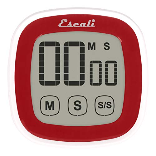 Escali Touch Screen Lcd Display Digital Timer, Easy To Read And Touch Sensitive Controls Battery Saving, Red #TOP2